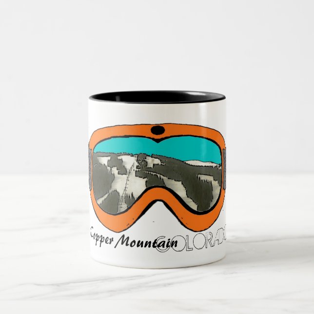 Copper Mtn Colorado orange snow goggle coffe cup (Center)