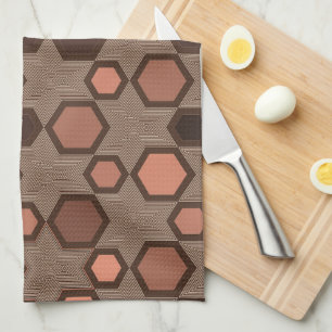 Copper Multi Geo    Tea Towel