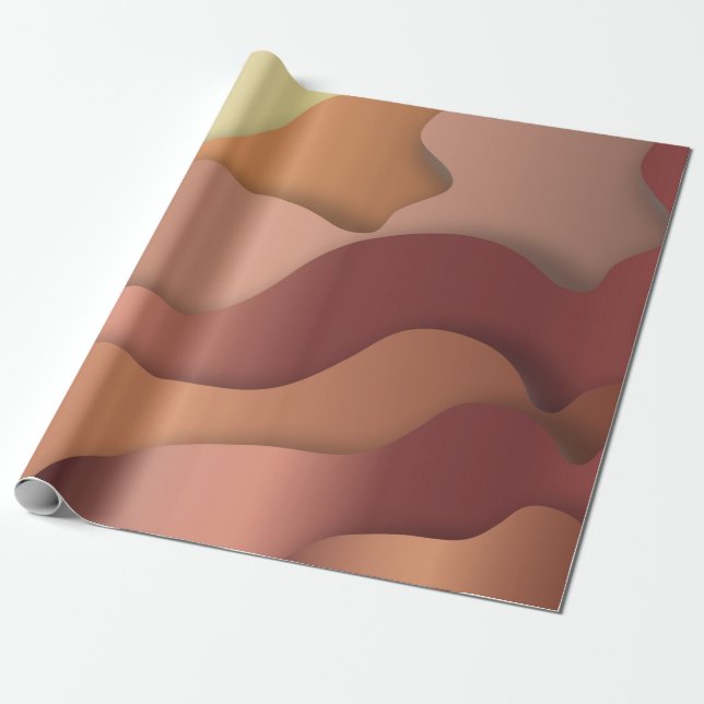 copper ocean wrapping paper (Unrolled)