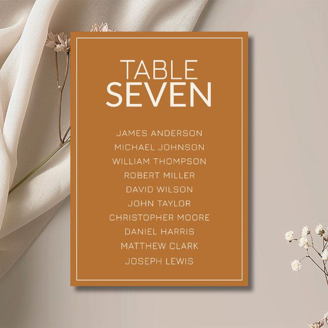 Copper Old Money Wedding Guest Seating Chart Table Number (Creator Uploaded)