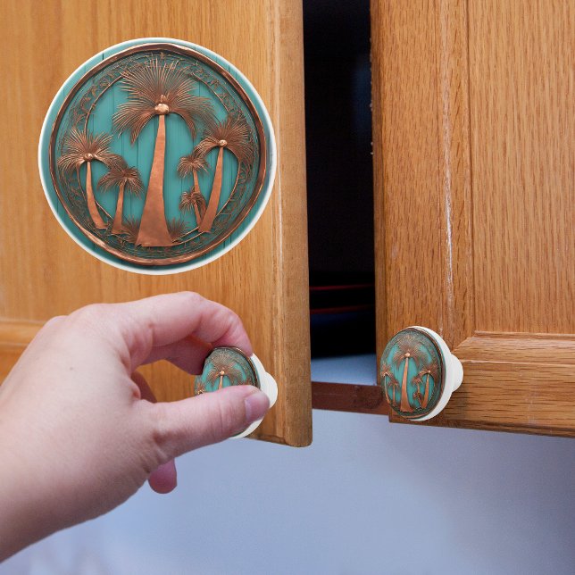 Copper Palm Trees Ceramic Knob (Creator Uploaded)
