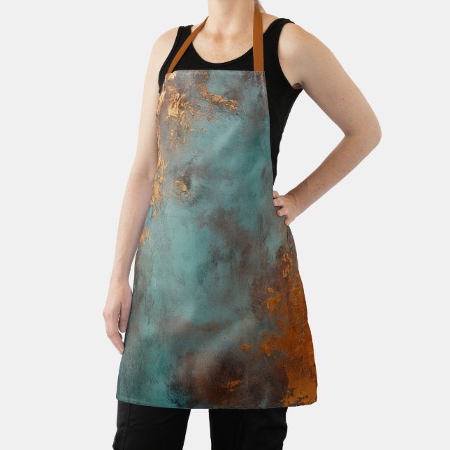 Copper Patina Rustic Metallic  Apron (Insitu)