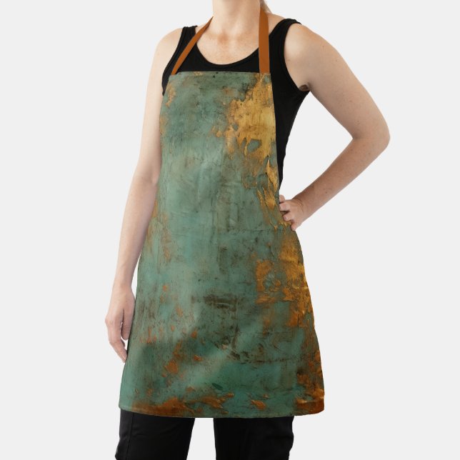 Copper Patina Rustic Metallic  Apron (Insitu)
