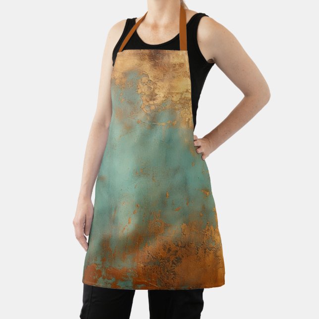 Copper Patina Rustic Metallic  Apron (Insitu)