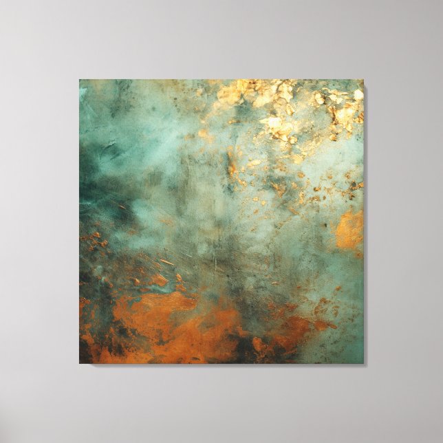 Copper Patina Rustic Metallic  Canvas Print (Front)