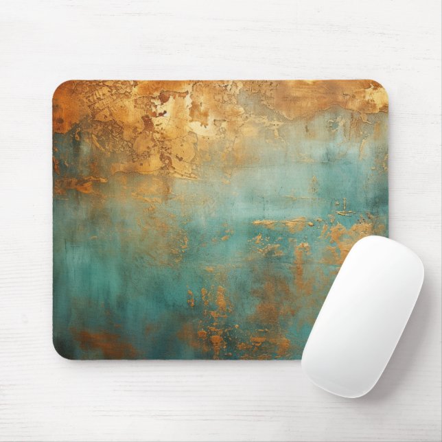 Copper Patina Rustic Metallic  Mouse Mat (With Mouse)