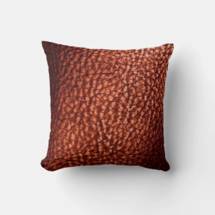 Copper Penny Faux Leather Design Cushion