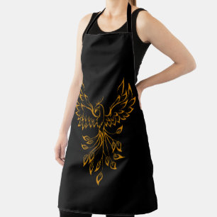 Copper Phoenix Rises on Black  Apron