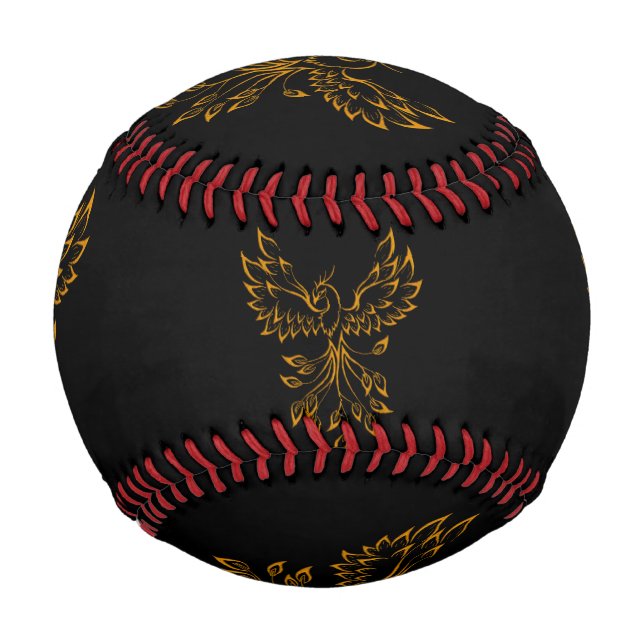 Copper Phoenix Rises on Black  Baseball (Front)
