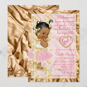 Copper Pink & Gold Baby Girl Baby Shower Invitation
