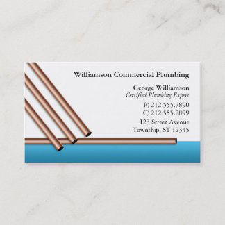 Copper Pipes Plumbing Business Cards