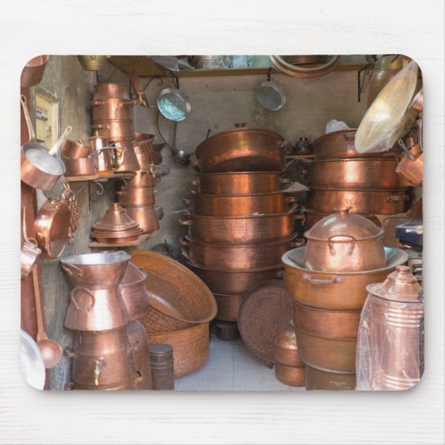 Copper Pots At Market Mouse Mat (Front)