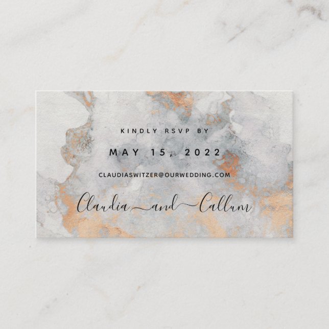 Copper Quarry Wedding Online RSVP Card (Front)