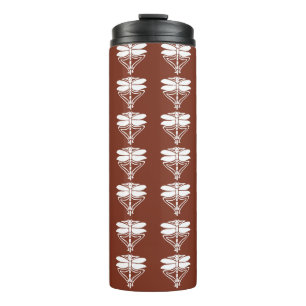 Copper Red Arts and Crafts Dragonflies Thermal Tumbler