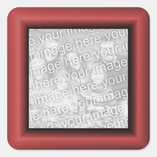 Copper Red Border Square Sticker