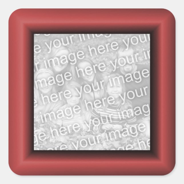 Copper Red Border Square Sticker (Front)
