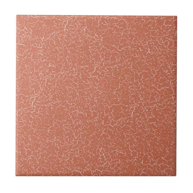 Copper Red Pink Brown Crackle Glaze Solid Colour Tile (Front)