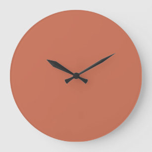 Copper Red Solid Colour Large Clock