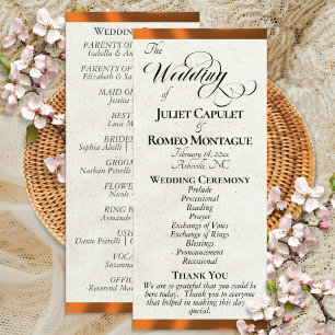 Copper Ribbon Wedding Program Programme