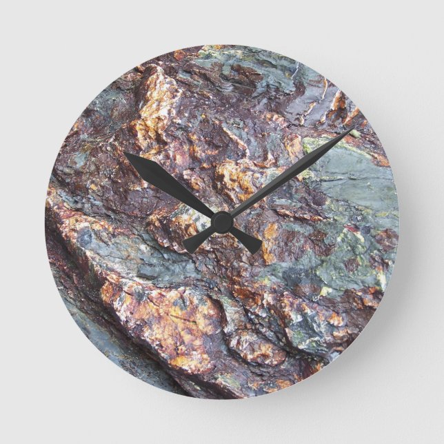 Copper Rocks Round Clock (Front)