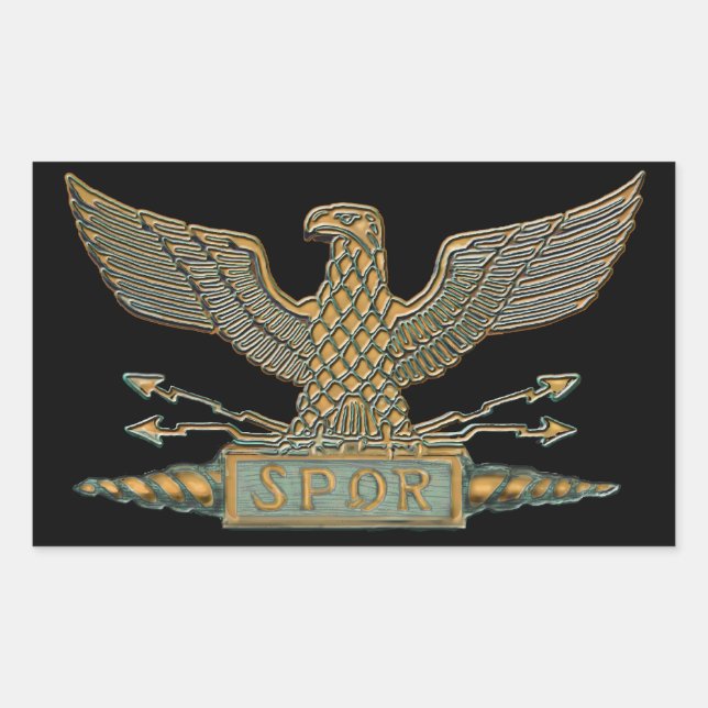 Copper Roman Eagle Rectangular Sticker (Front)