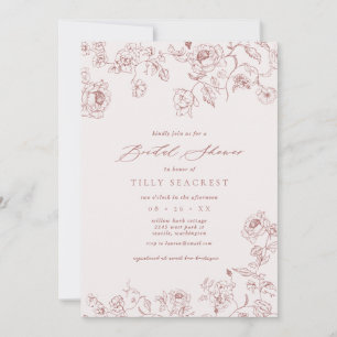 Copper Rose Bridal Shower Party Invitation