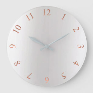 Copper Rose Gold Glitter Gray Silver US UK Numbers Large Clock