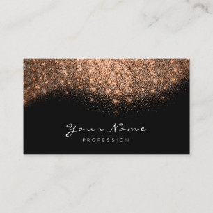 Copper Rose Gold Glitter Makeup Artist Lashes Business Card