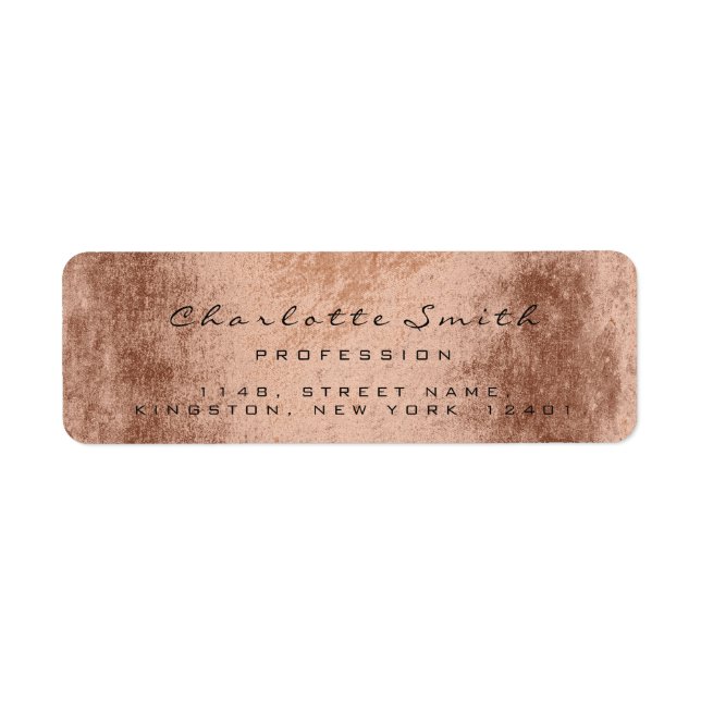 Copper Rose Gold  Name RSVP Profession Event Silk (Front)
