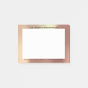 Copper Rose Gold Office Custom Personalized Post-it Notes