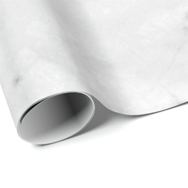 Copper Rose White Silver Gray Carrara Marble Stone Wrapping Paper (Roll Corner)