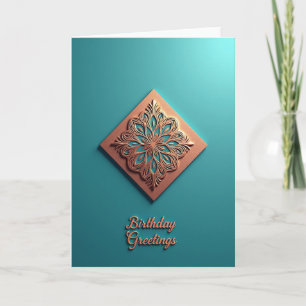 Copper Rosette Birthday Card