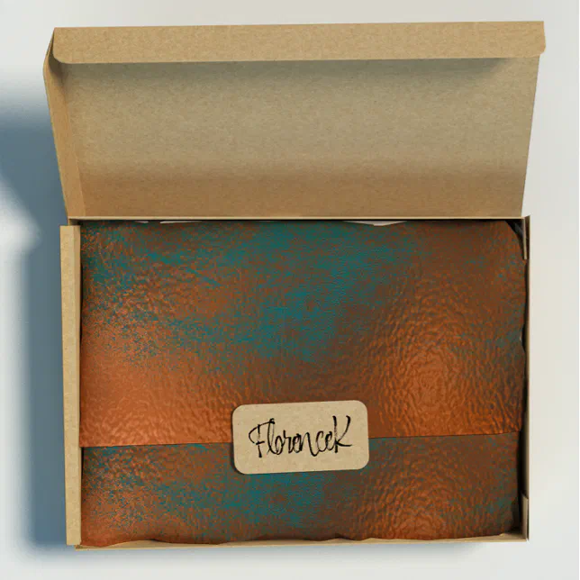 Copper Rust Teal Patina Metallic Glass Abstract Wrapping Paper | Zazzle