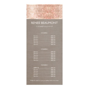 Copper Sequins Hairstylist Hair Salon Price Menu