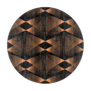 Copper shades, abstract linear tile cutting board
