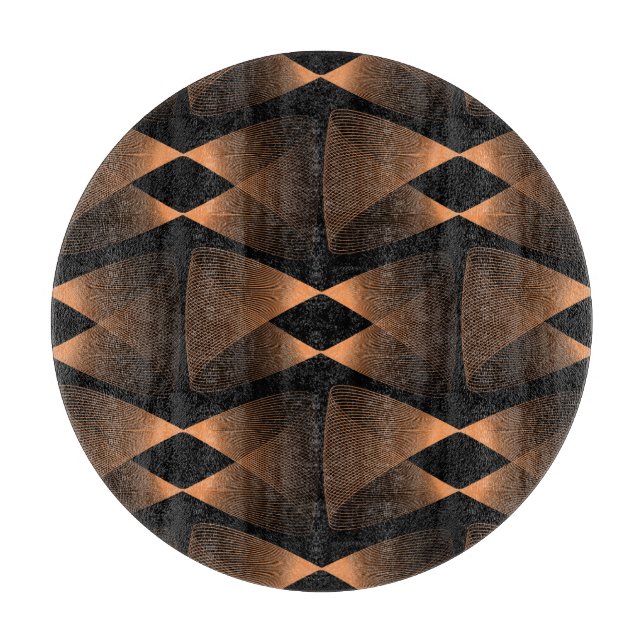 Copper shades, abstract linear tile cutting board (Front)