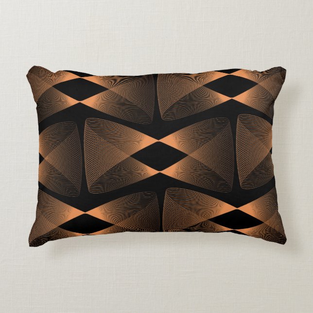 Copper shades, abstract linear tile decorative cushion (Front)