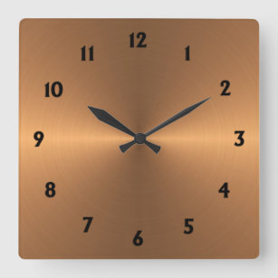 Copper Shine Square Wall Clock