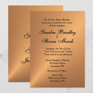 Copper Shine Wedding Invitation