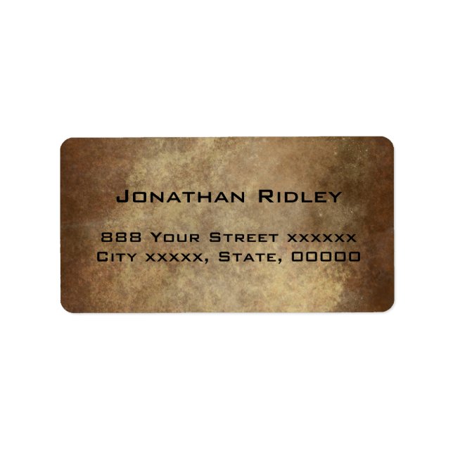 Copper Shipping Address Label (Front)