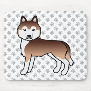 Copper Siberian Husky Cute Cartoon Dog Mouse Mat
