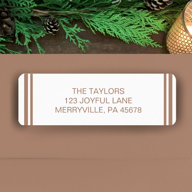 Copper Simple Modern Boho Holiday Return Address (Personalize this modern stylish copper return address label.
)