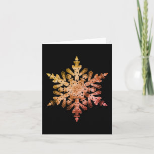Copper Snowflake on Black Holiday Card