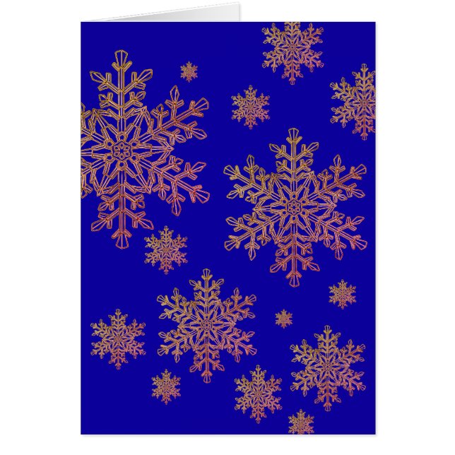 Copper Snowflake Overlay on Cobalt Blue (Front)