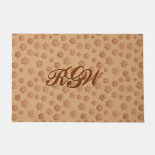 Copper Snowflakes with Monogram Doormat