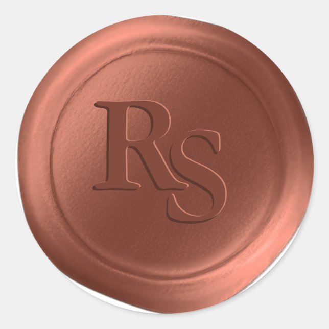Copper Spice Double Monogram Wedding Wax Seals (Front)