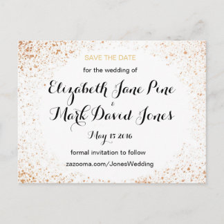 Copper Spray Wedding Collection Save The Date Announcement Postcard