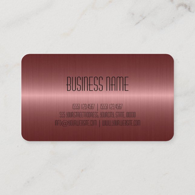 Copper Stainless Steel Metal Look Business Card (Back)