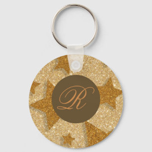 copper star vintage key ring