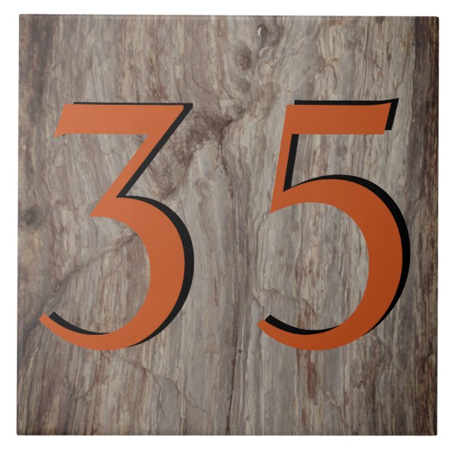 Copper Stone House Number Double #s Horizontal Tile (Front)